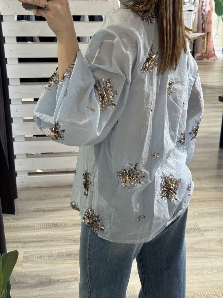 Camicia over con ricami paillettes Dixie - GiuGiò | Shop online