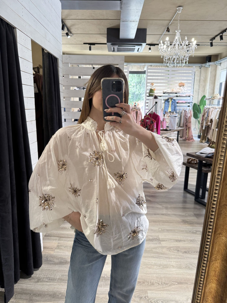 Camicia over con ricami paillettes Dixie - GiuGiò | Shop online