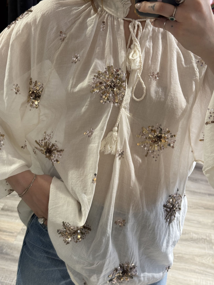 Camicia over con ricami paillettes Dixie - GiuGiò | Shop online