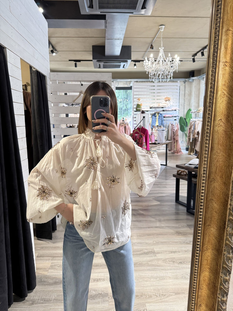 Camicia over con ricami paillettes Dixie - GiuGiò | Shop online