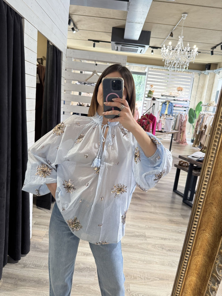 Camicia over con ricami paillettes Dixie - GiuGiò | Shop online