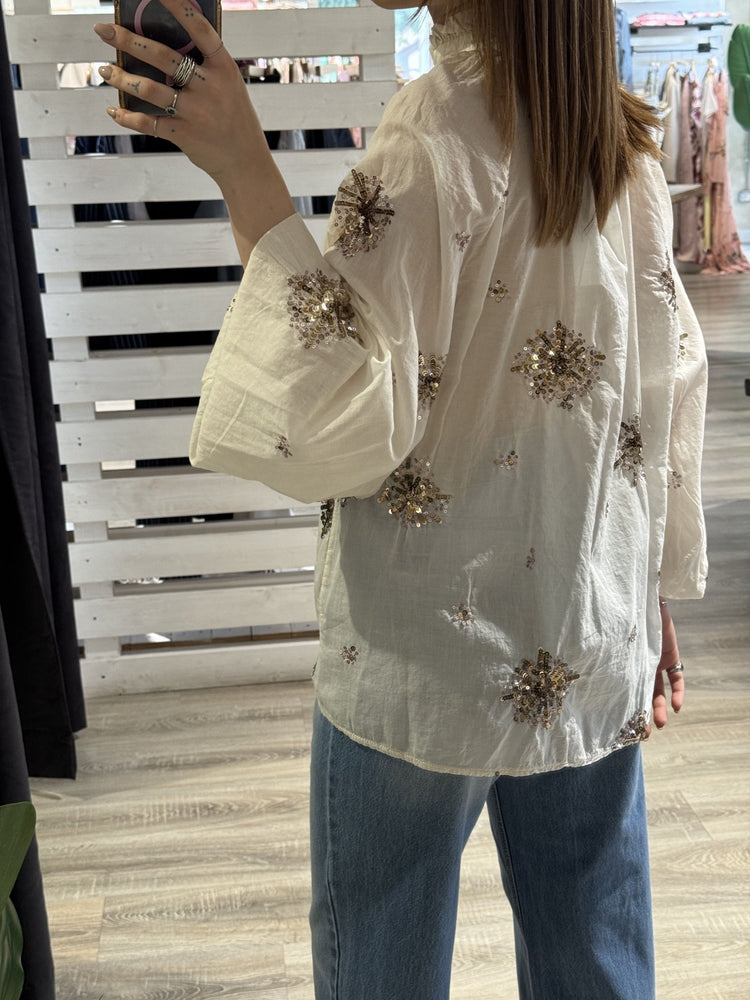 Camicia over con ricami paillettes Dixie - GiuGiò | Shop online