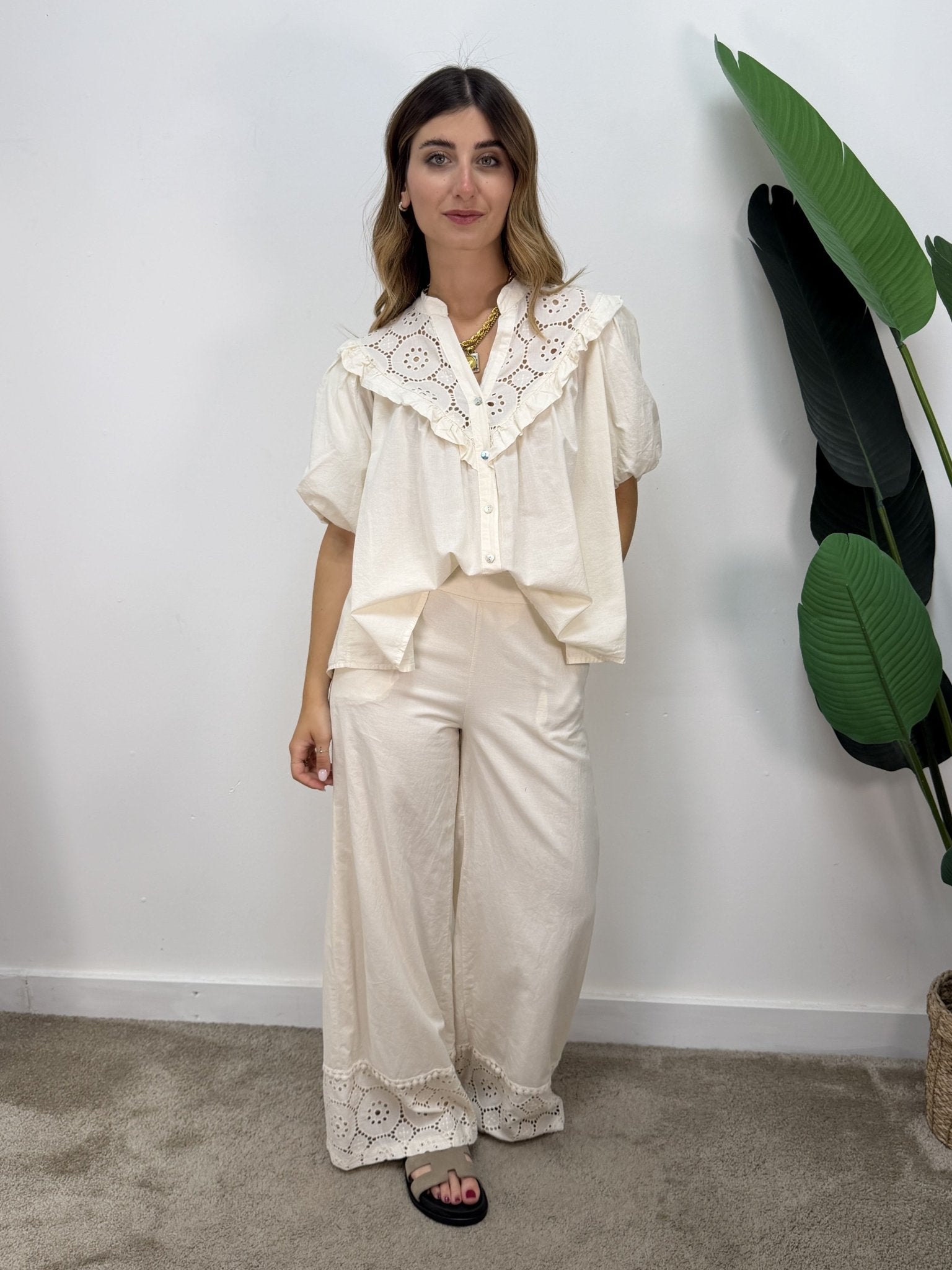 Camicia over coreana con inserti in sangallo MyD - GiuGiò | Shop online