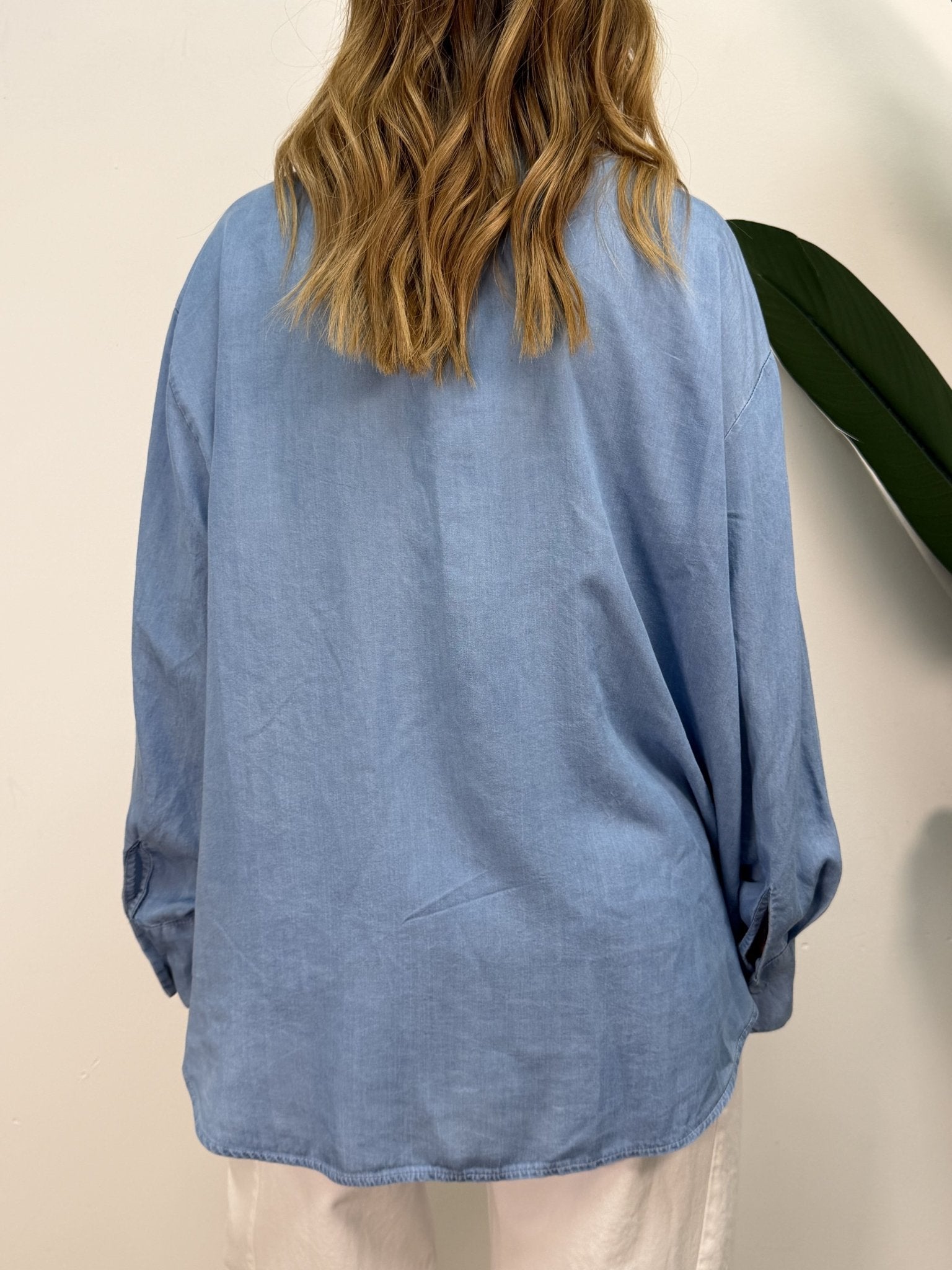 Camicia over denim chambray con taschino paillettes Tensione In - GiuGiò | Shop online