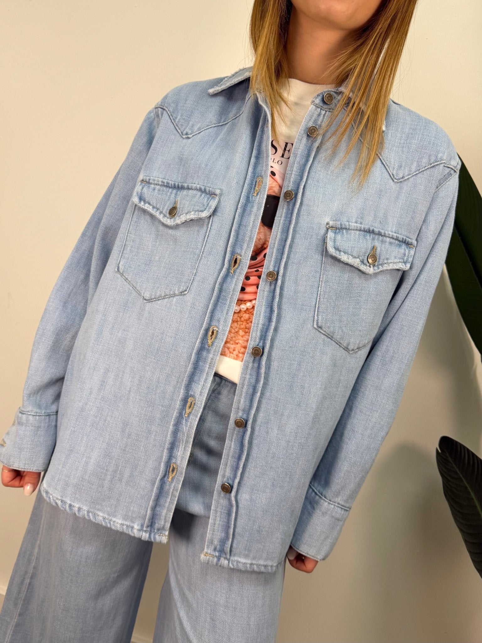 Camicia over in denim chiaro Tensione In - GiuGiò | Shop online