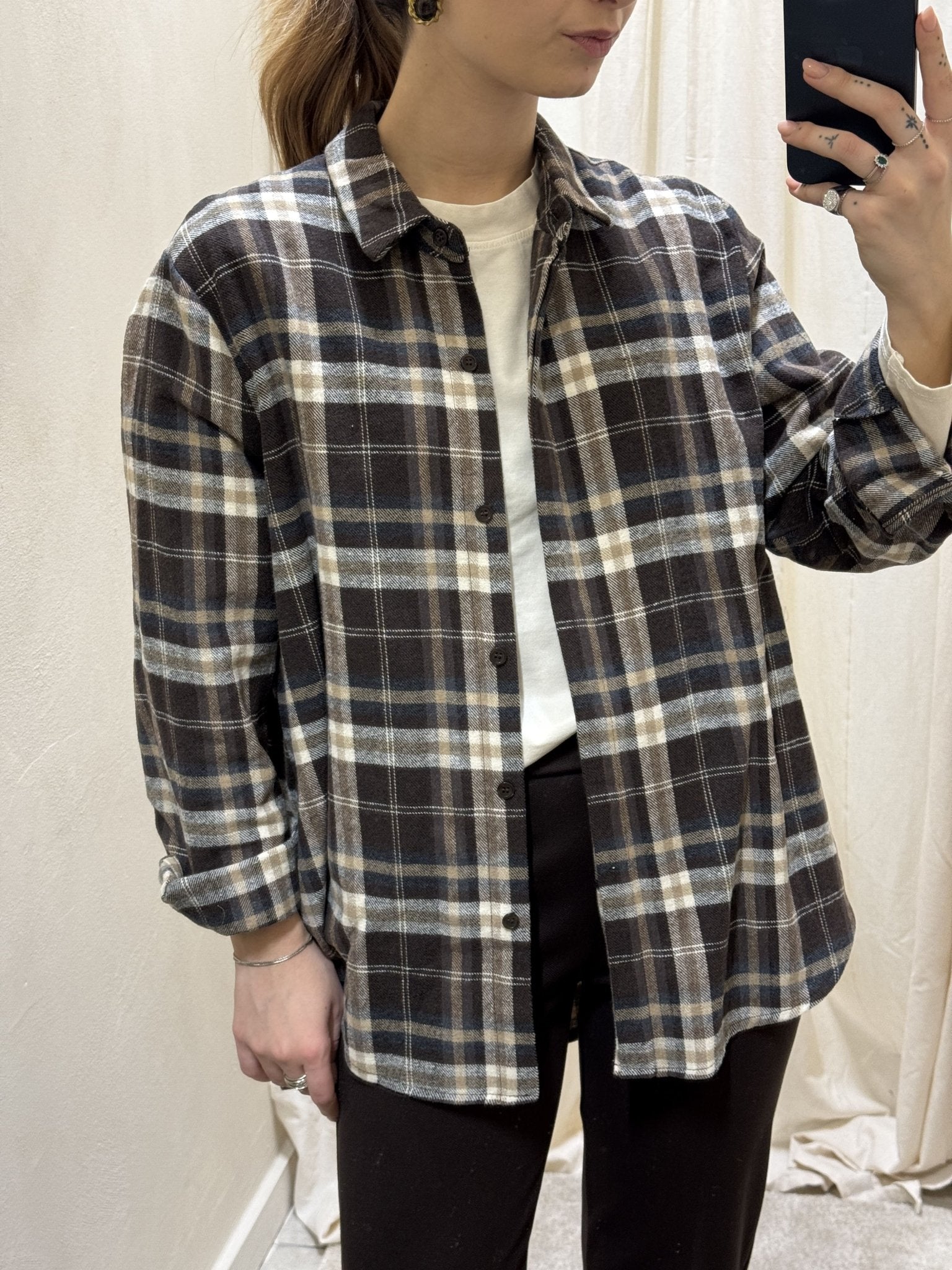 Camicia over in flanella stampa check MyD - GiuGiò | Shop online