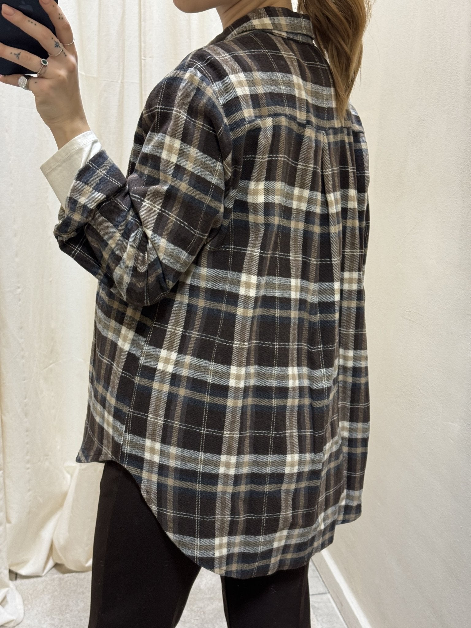 Camicia over in flanella stampa check MyD - GiuGiò | Shop online