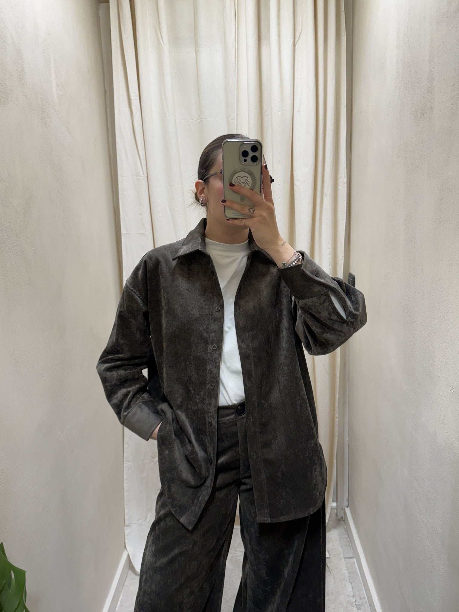 Camicia over in millerighe di velluto MyD - GiuGiò | Shop online