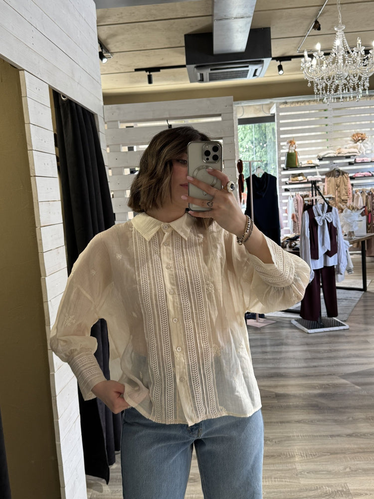Camicia over ricamata con passamaneria HaveOne - GiuGiò | Shop online