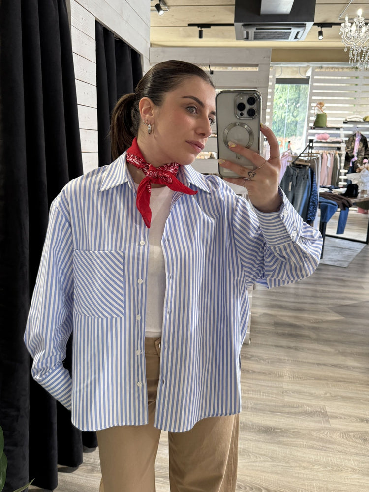 Camicia over rigata con bandana HaveOne - GiuGiò | Shop online