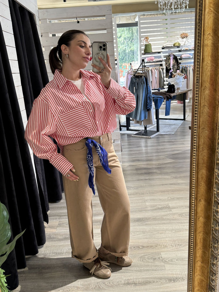 Camicia over rigata con bandana HaveOne - GiuGiò | Shop online