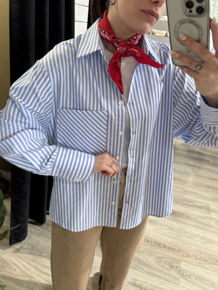 Camicia over rigata con bandana HaveOne - GiuGiò | Shop online