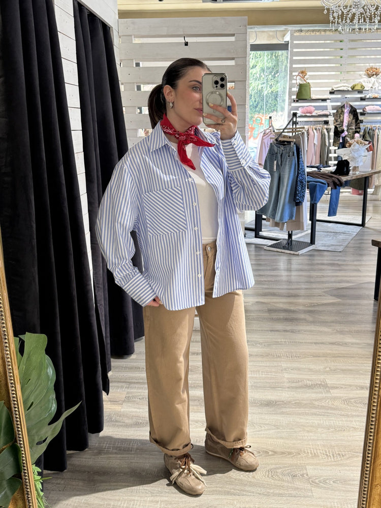 Camicia over rigata con bandana HaveOne - GiuGiò | Shop online