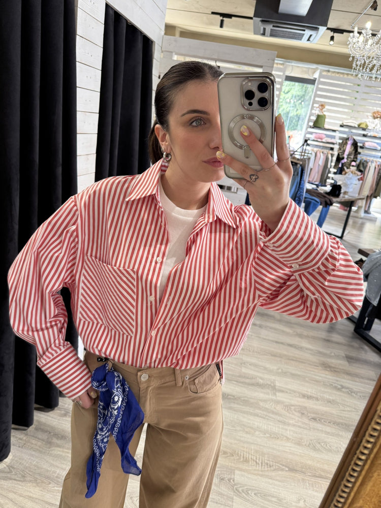 Camicia over rigata con bandana HaveOne - GiuGiò | Shop online