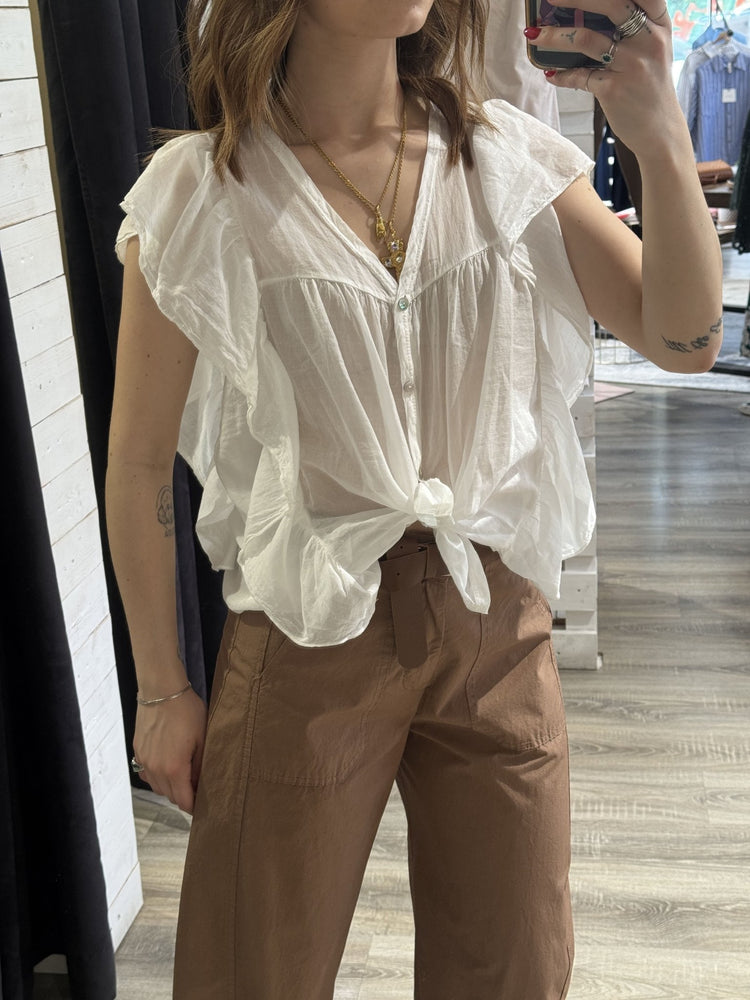 Camicia smanicata con rouches Susy Mix - GiuGiò | Shop online