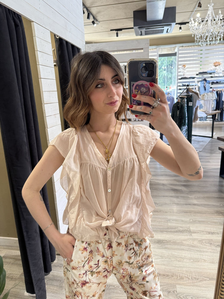Camicia smanicata con rouches Susy Mix - GiuGiò | Shop online