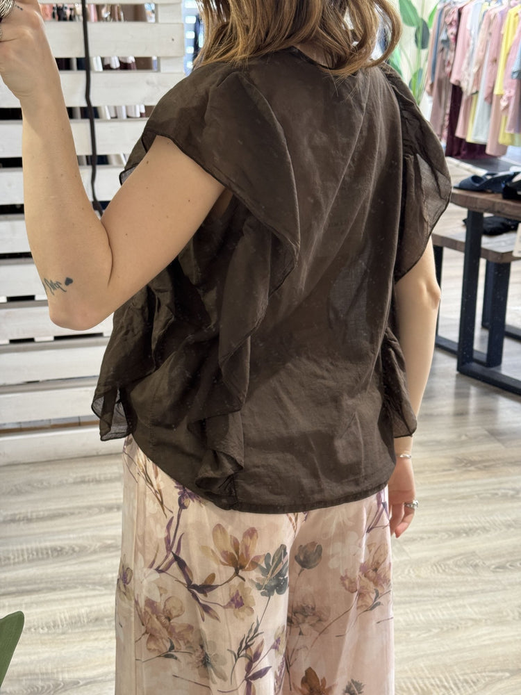 Camicia smanicata con rouches Susy Mix - GiuGiò | Shop online