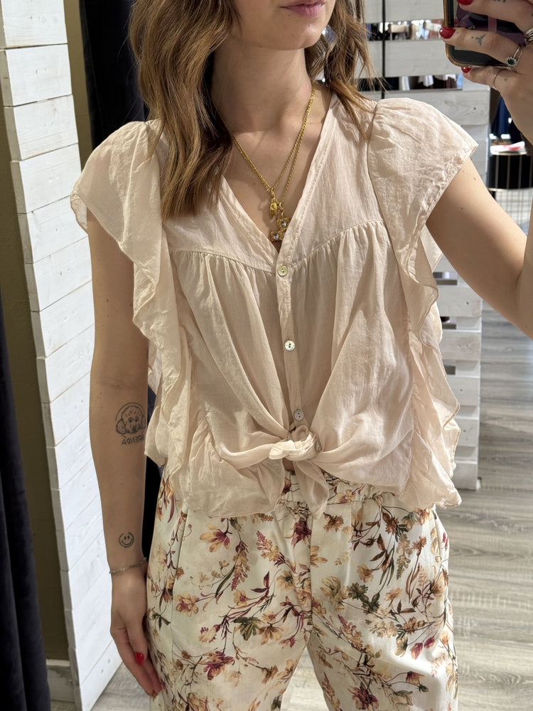 Camicia smanicata con rouches Susy Mix - GiuGiò | Shop online