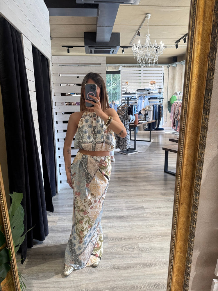 Canotta scollo halter fantasia multicolor Dixie - GiuGiò | Shop online