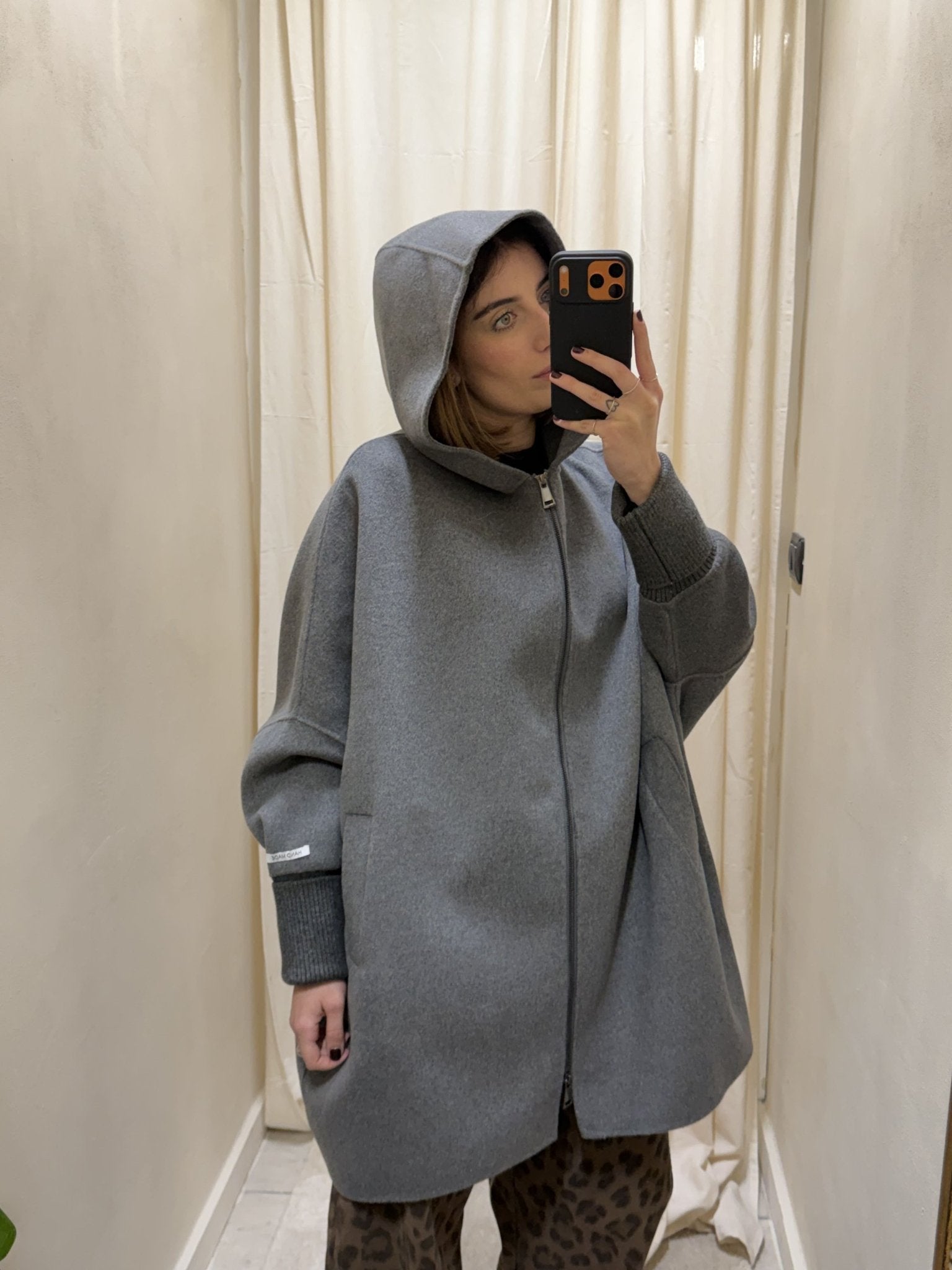 Cappa hand made misto lana con zip e cappuccio Dixie - GiuGiò | Shop online