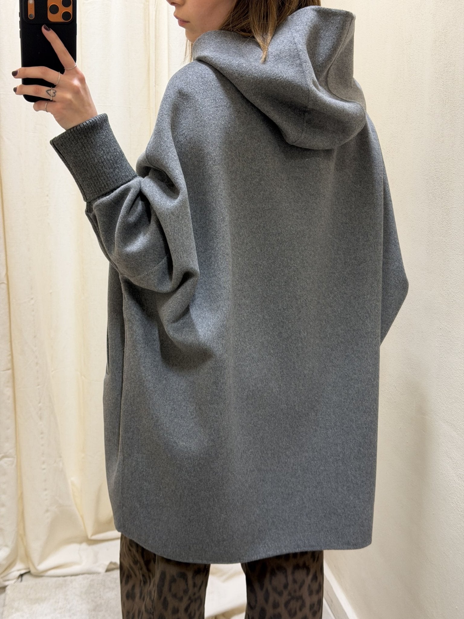 Cappa hand made misto lana con zip e cappuccio Dixie - GiuGiò | Shop online