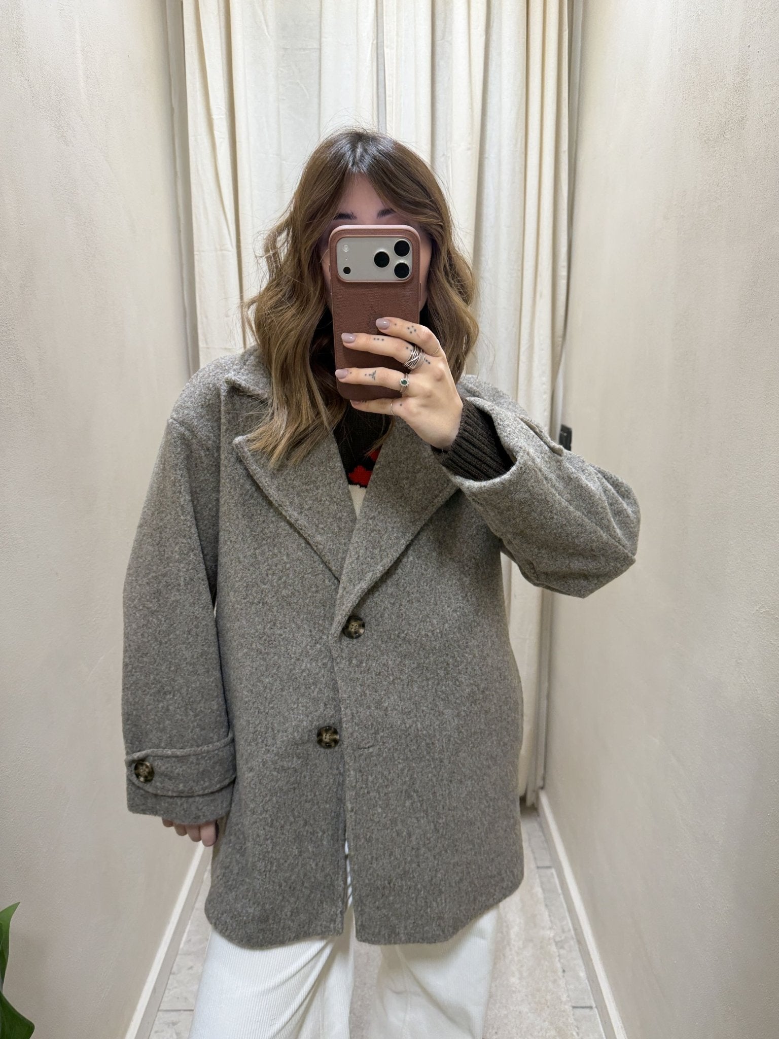 Cappottino 7/8 monopetto in lana cotta MyD - GiuGiò | Shop online