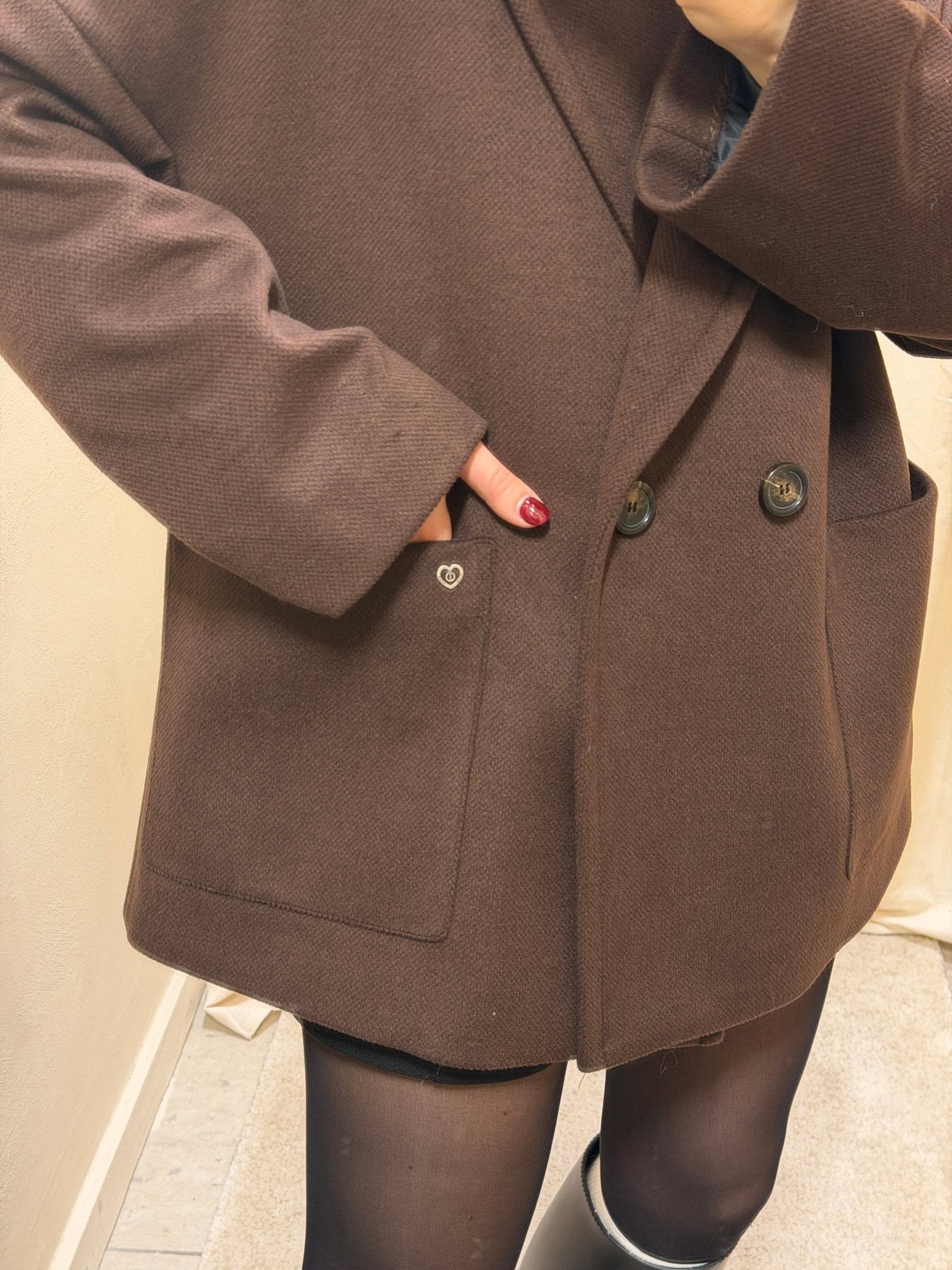 Cappotto corto doppiopetto tasche a toppa Please - GiuGiò | Shop online