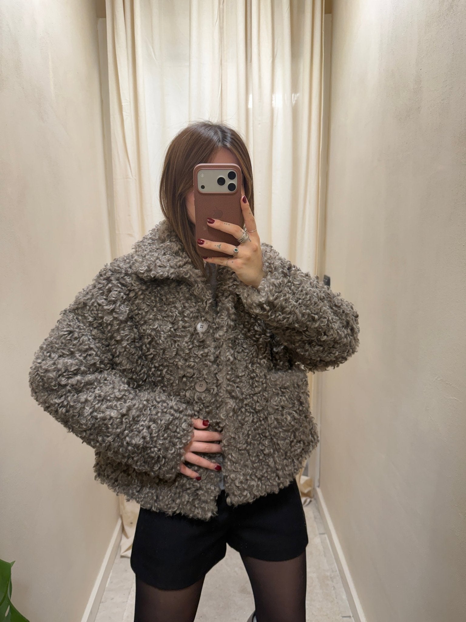 Cappotto corto in sherpa Censured - GiuGiò | Shop online