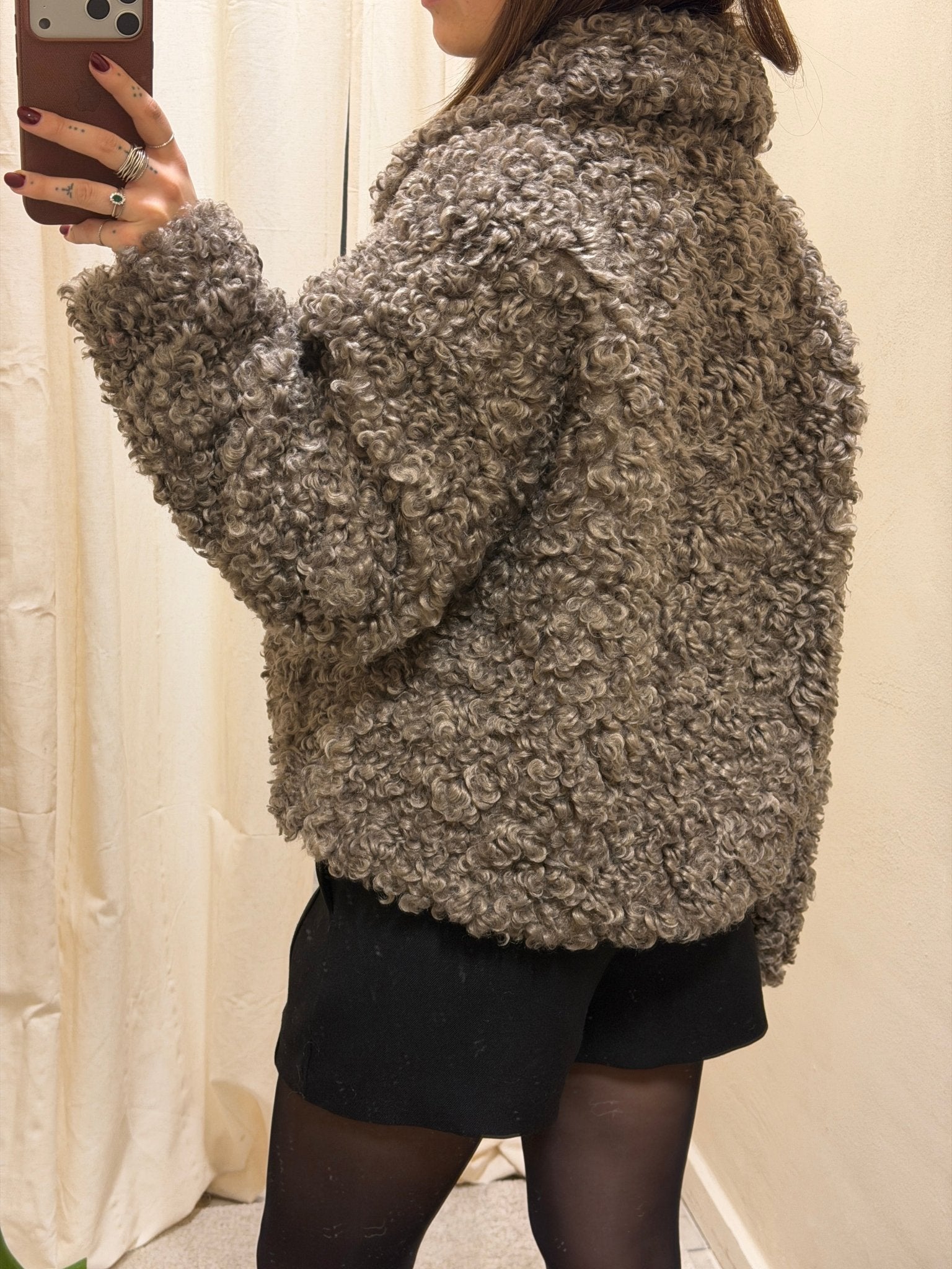 Cappotto corto in sherpa Censured - GiuGiò | Shop online