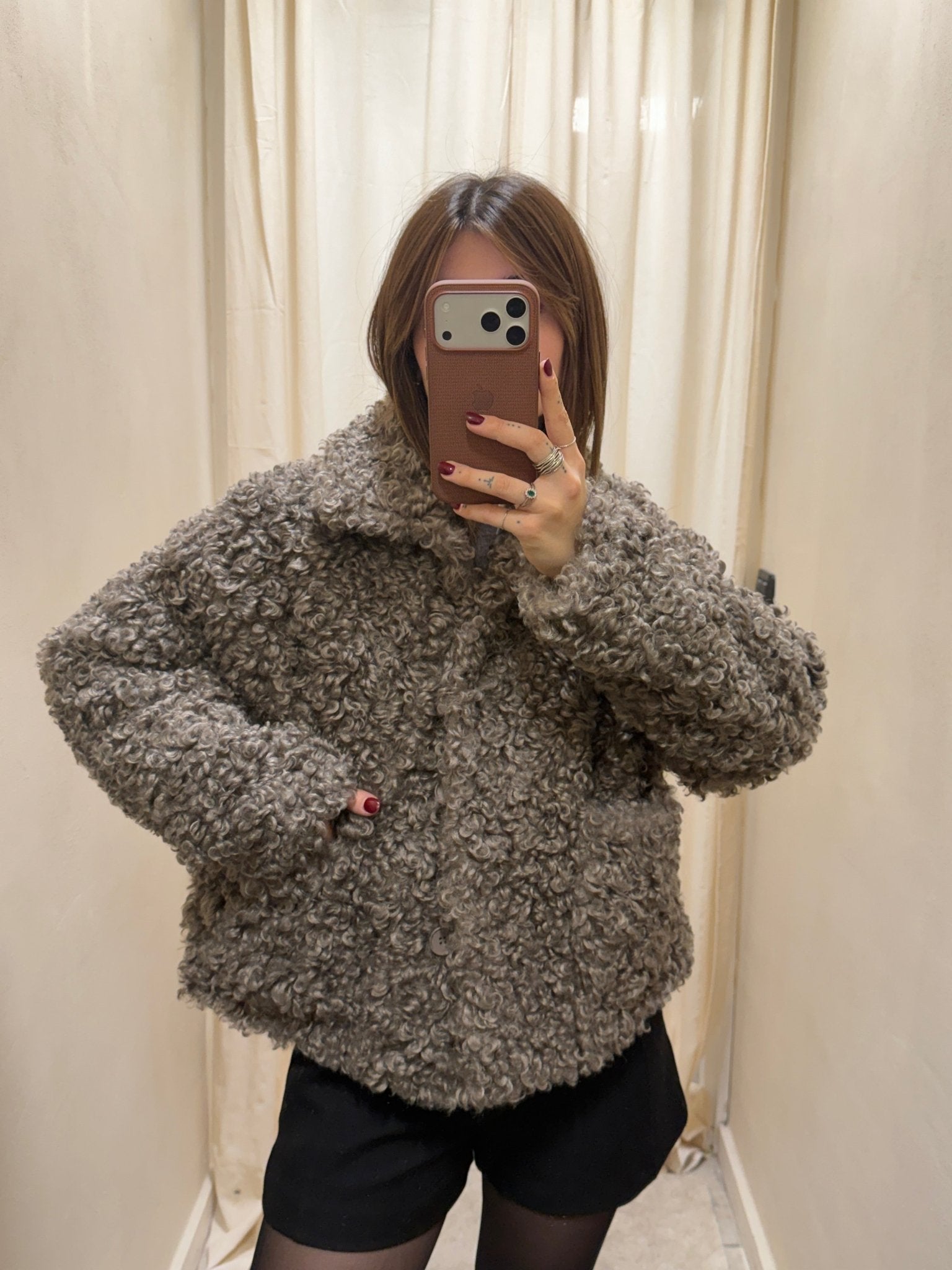Cappotto corto in sherpa Censured - GiuGiò | Shop online