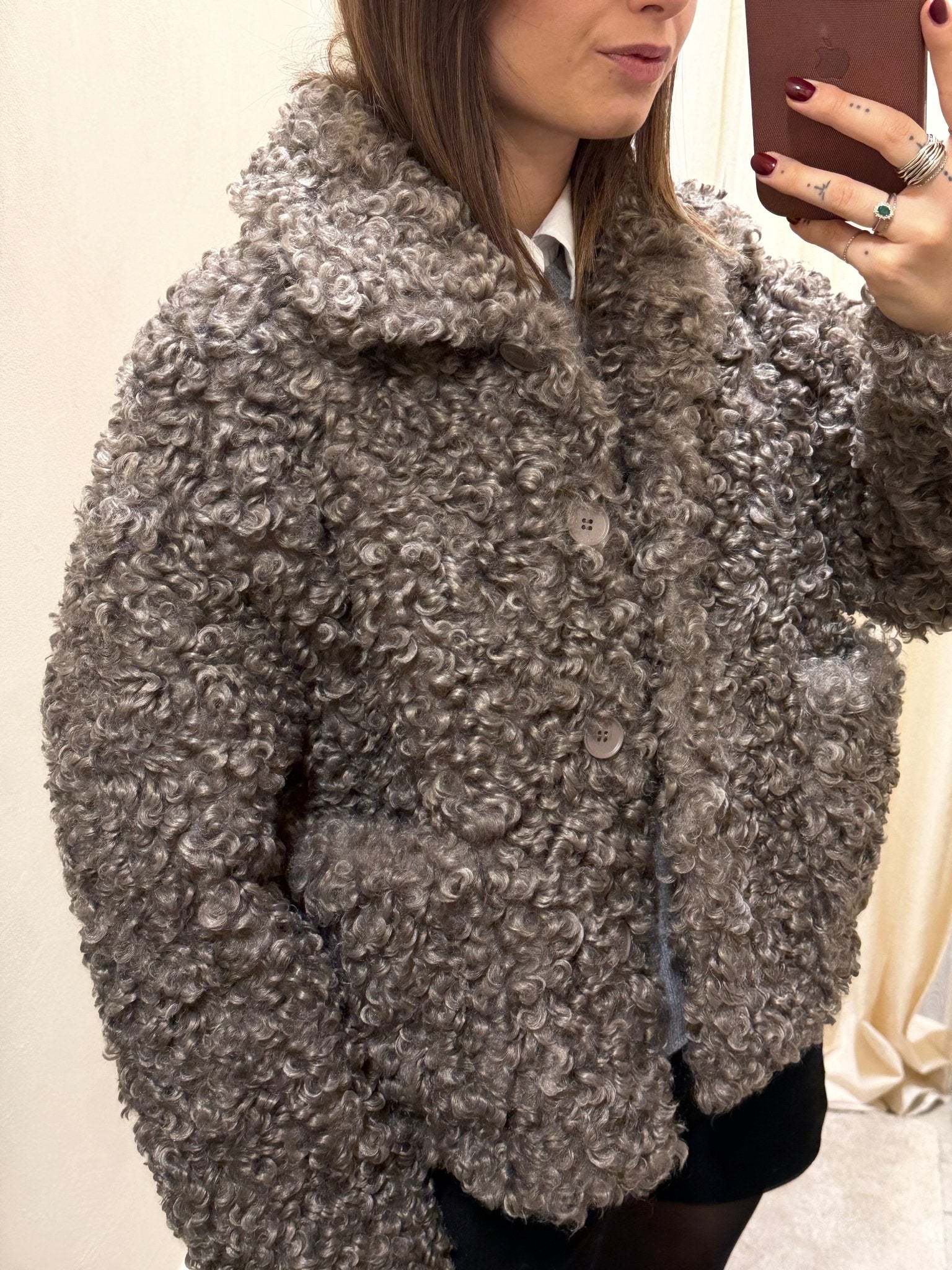 Cappotto corto in sherpa Censured - GiuGiò | Shop online
