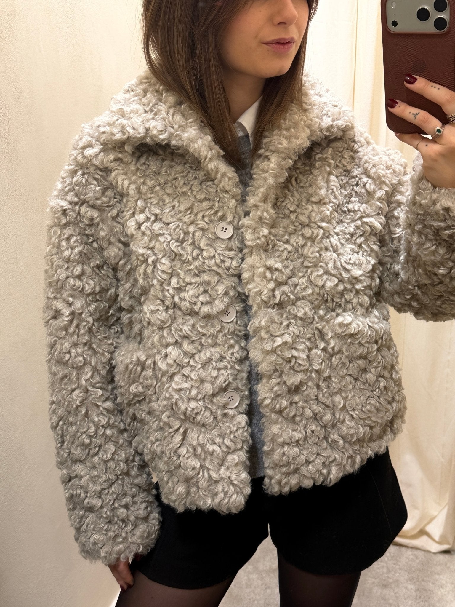 Cappotto corto in sherpa Censured - GiuGiò | Shop online