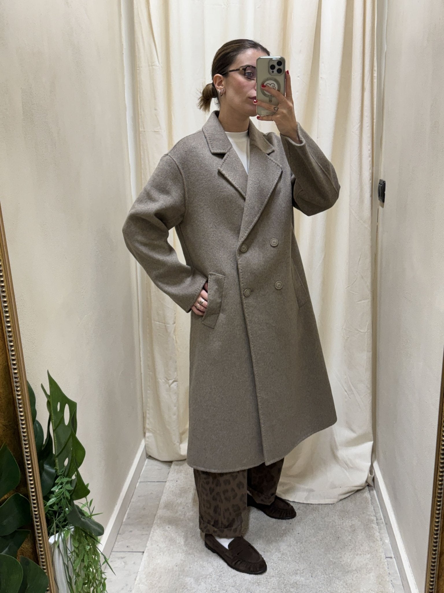 Cappotto lungo doppiopetto in misto lana HaveOne - GiuGiò | Shop online