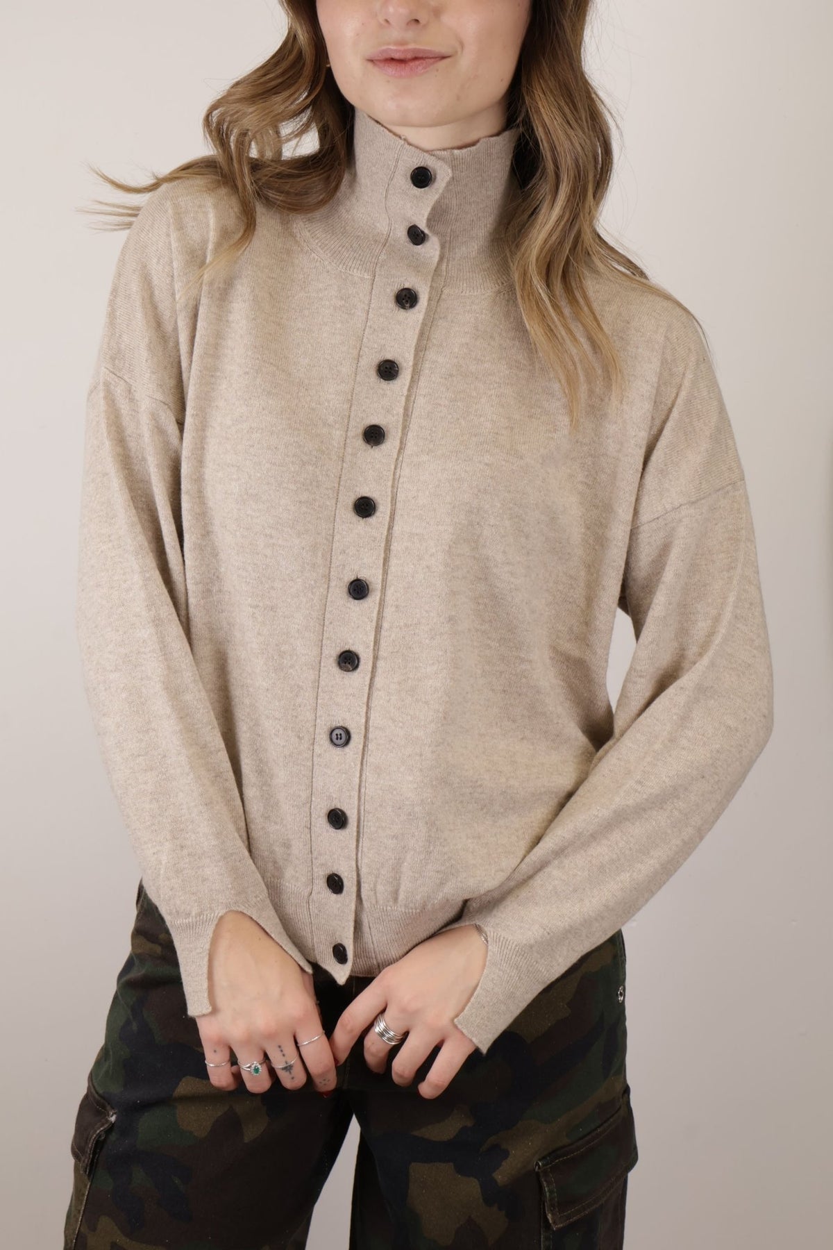 Cardigan collo cratere con bottoni Vicolo - GiuGiò | Shop online