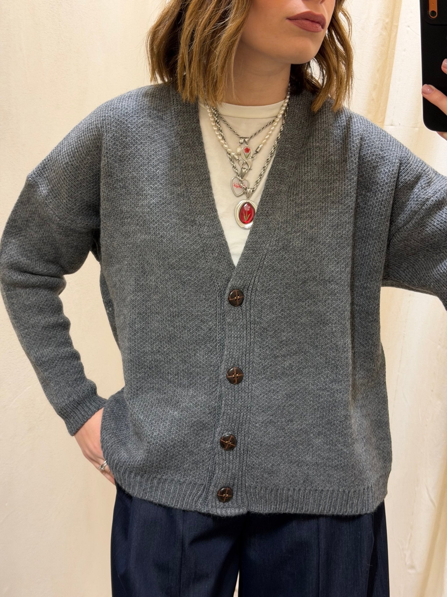Cardigan con bottoni scollo V MyD - GiuGiò | Shop online