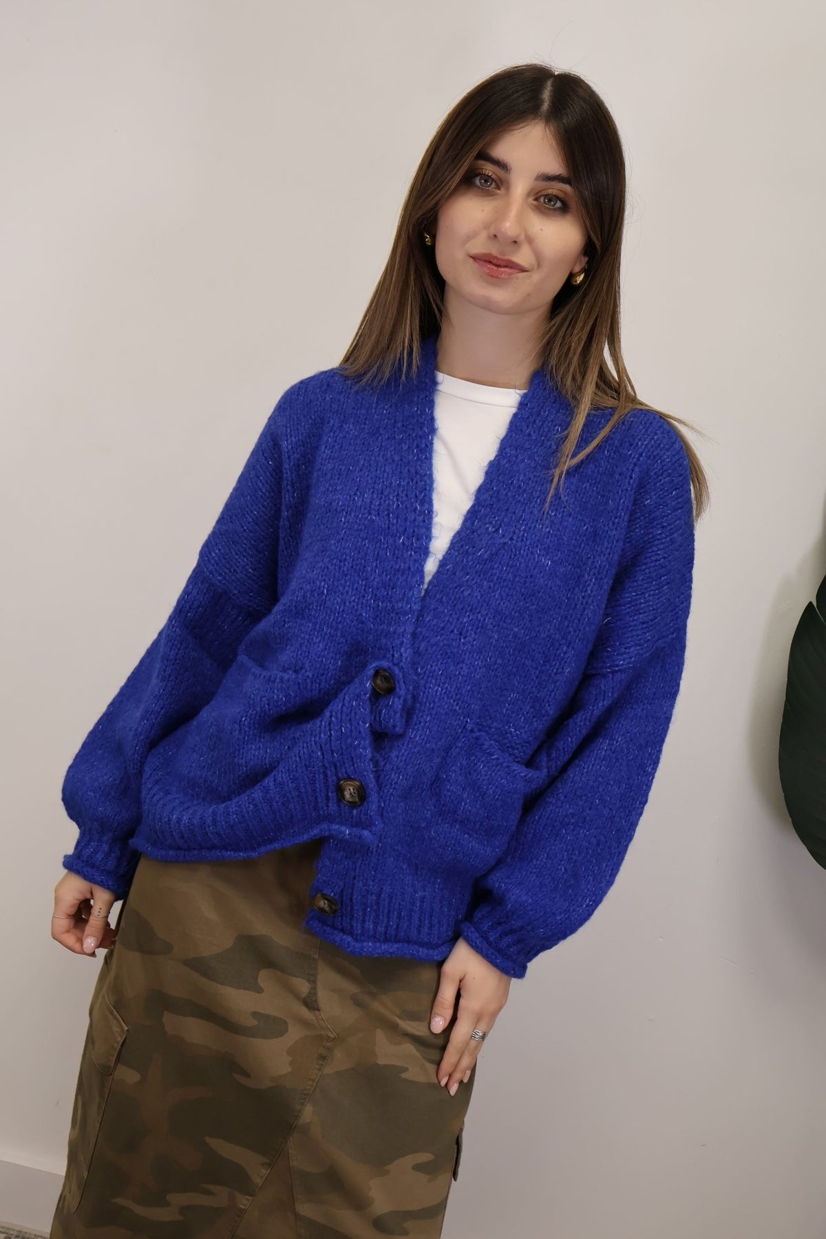 Cardigan con tasche blu HaveOne - GiuGiò | Shop online