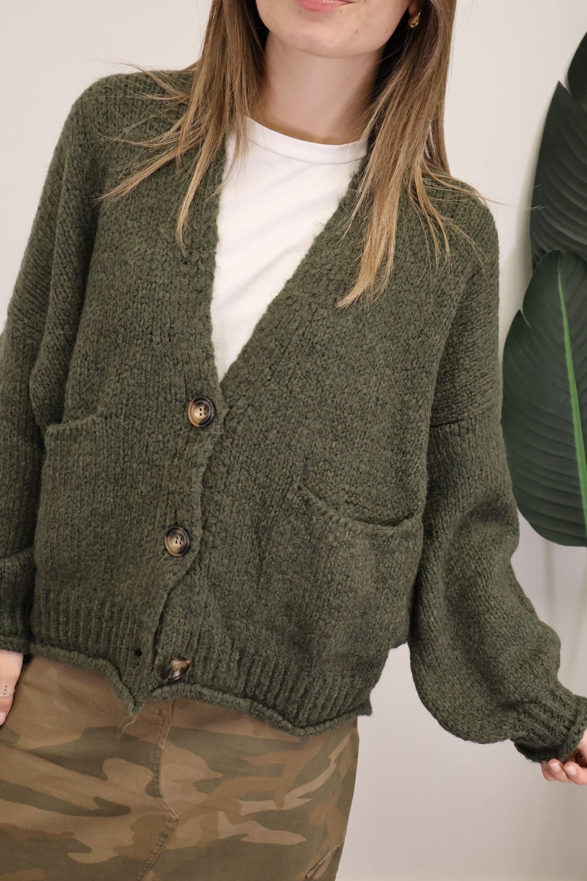 Cardigan con tasche verde HaveOne - GiuGiò | Shop online