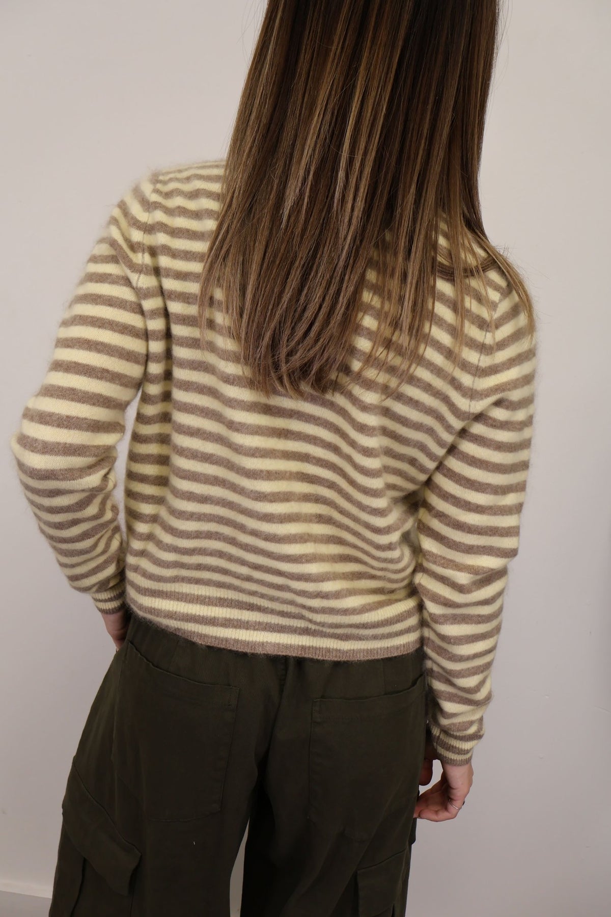 Cardigan girocollo a righe giallo Tensione In - GiuGiò | Shop online