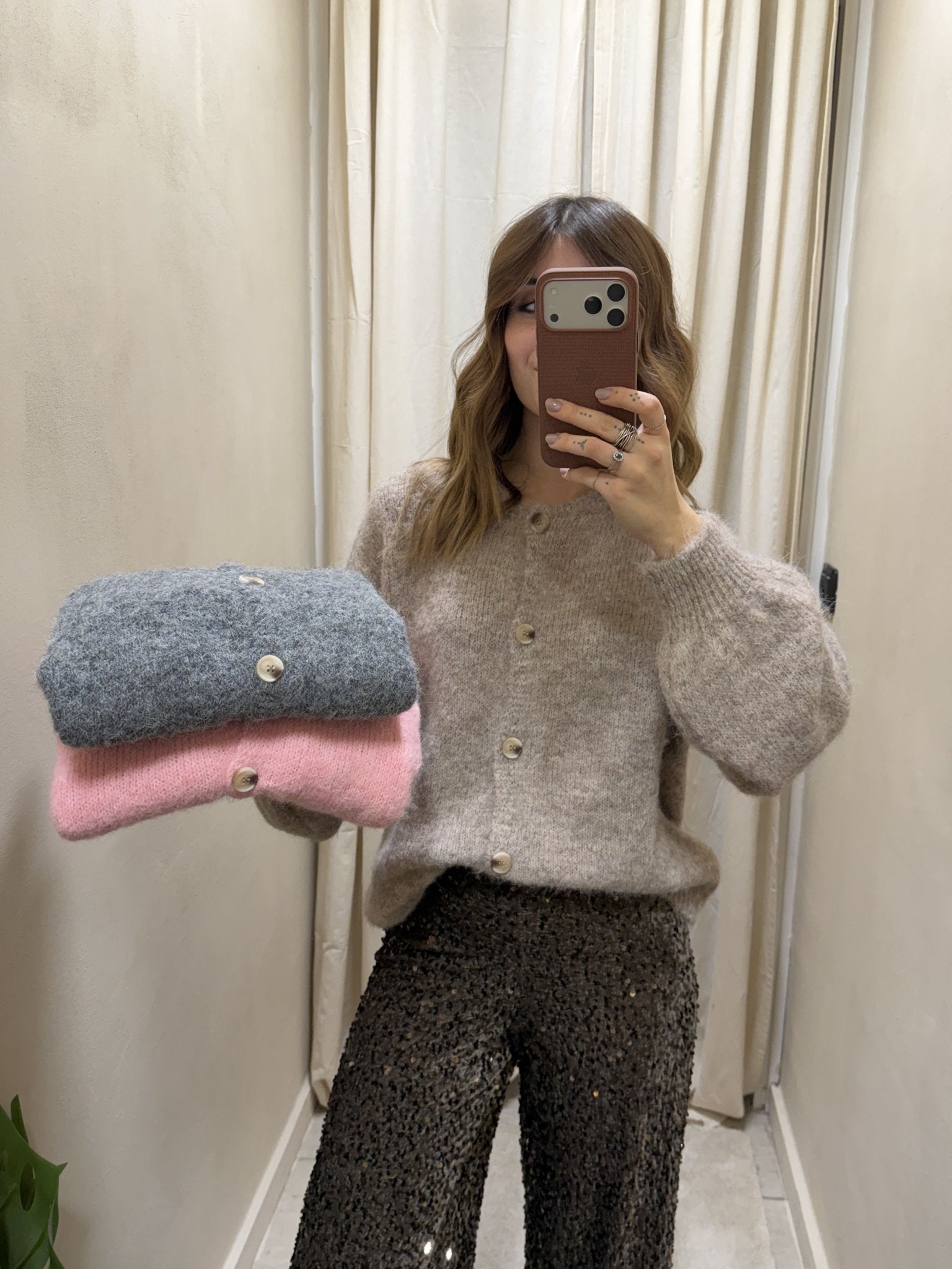 Cardigan girocollo con bottoni MyD - GiuGiò | Shop online