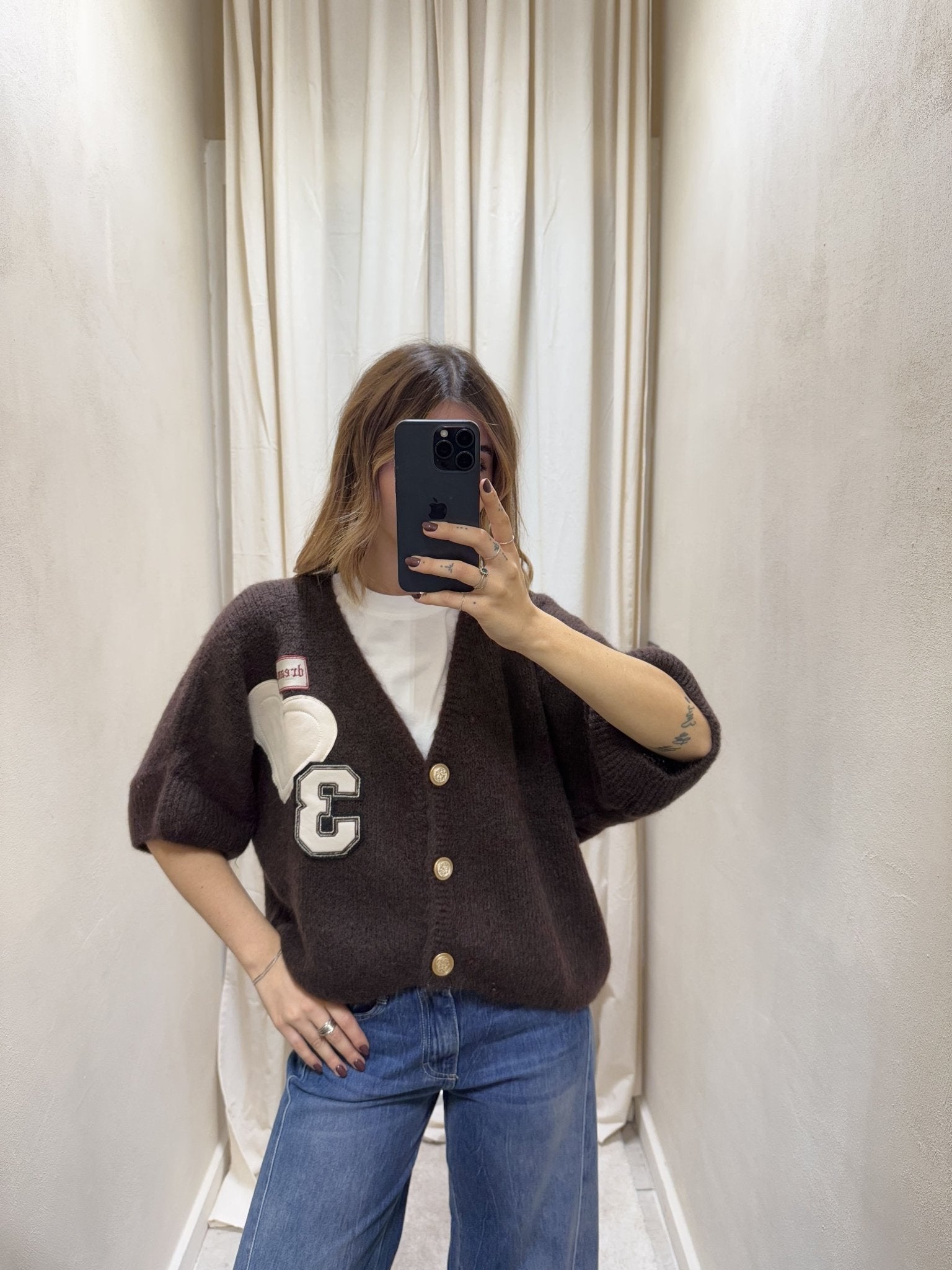 Cardigan manica 3/4 con patch Susy Mix - GiuGiò | Shop online