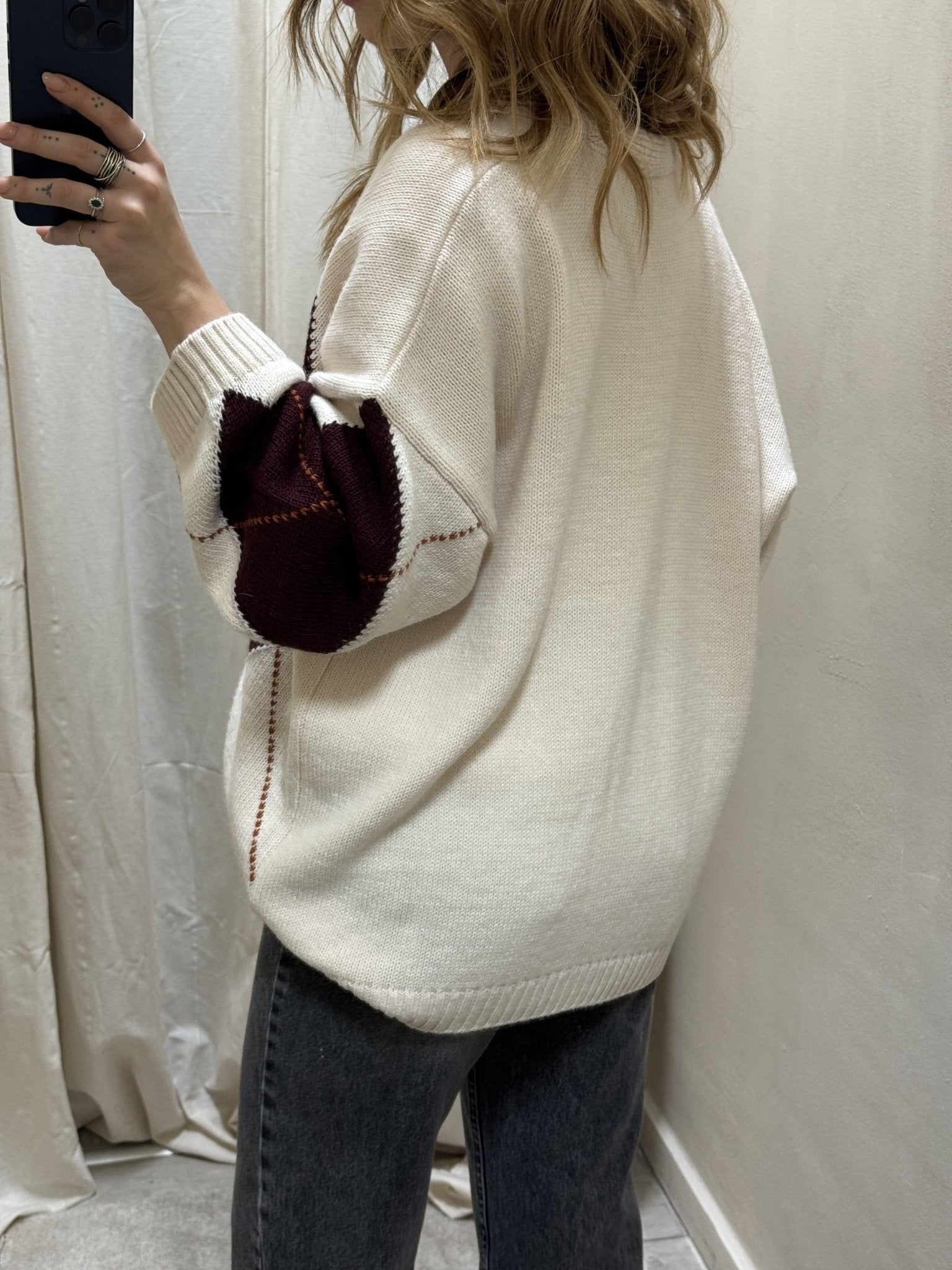 Cardigan over 3 bottoni con rombi HaveOne - GiuGiò | Shop online