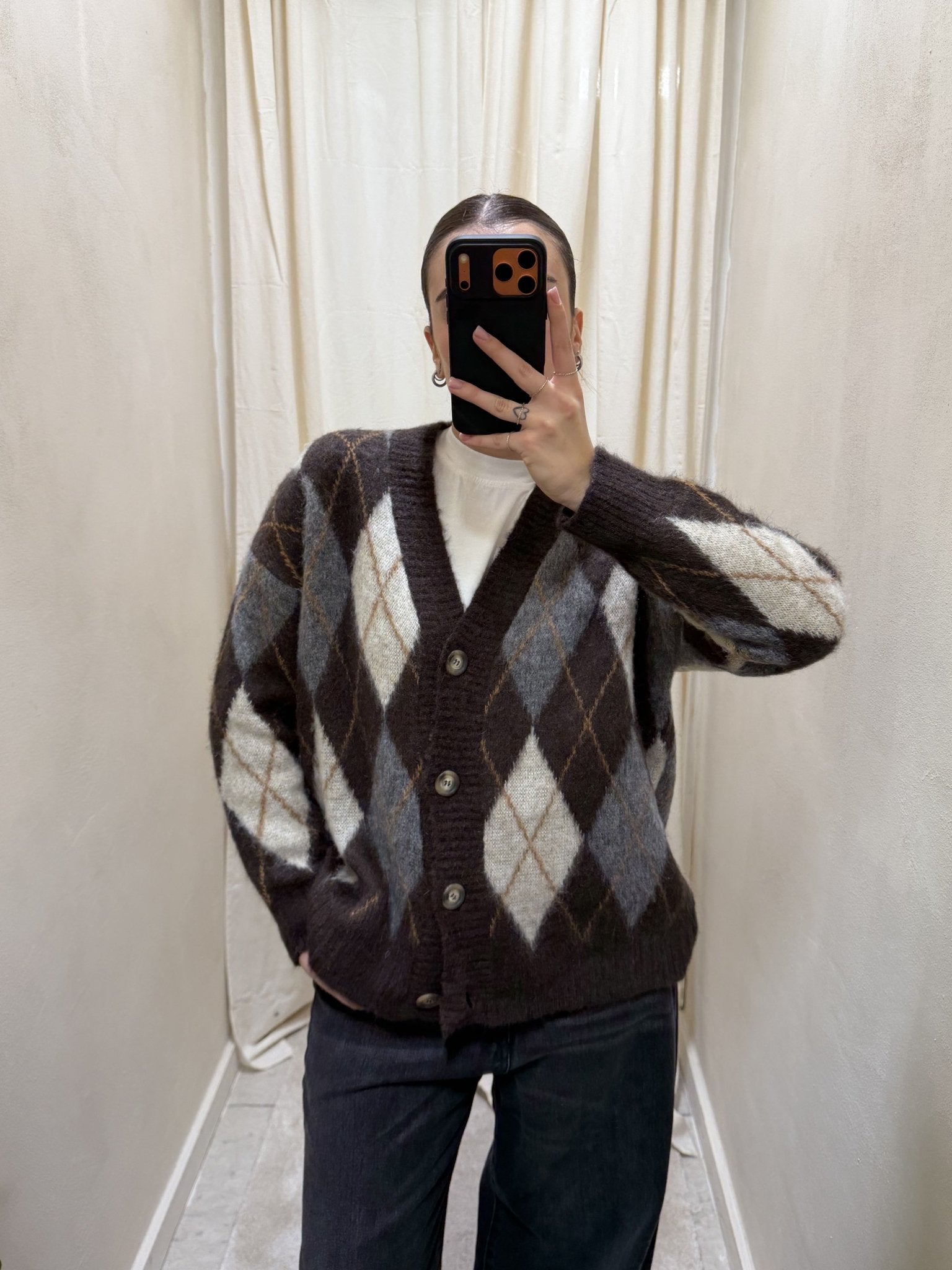 Cardigan over rombi misto lana Tensione In - GiuGiò | Shop online