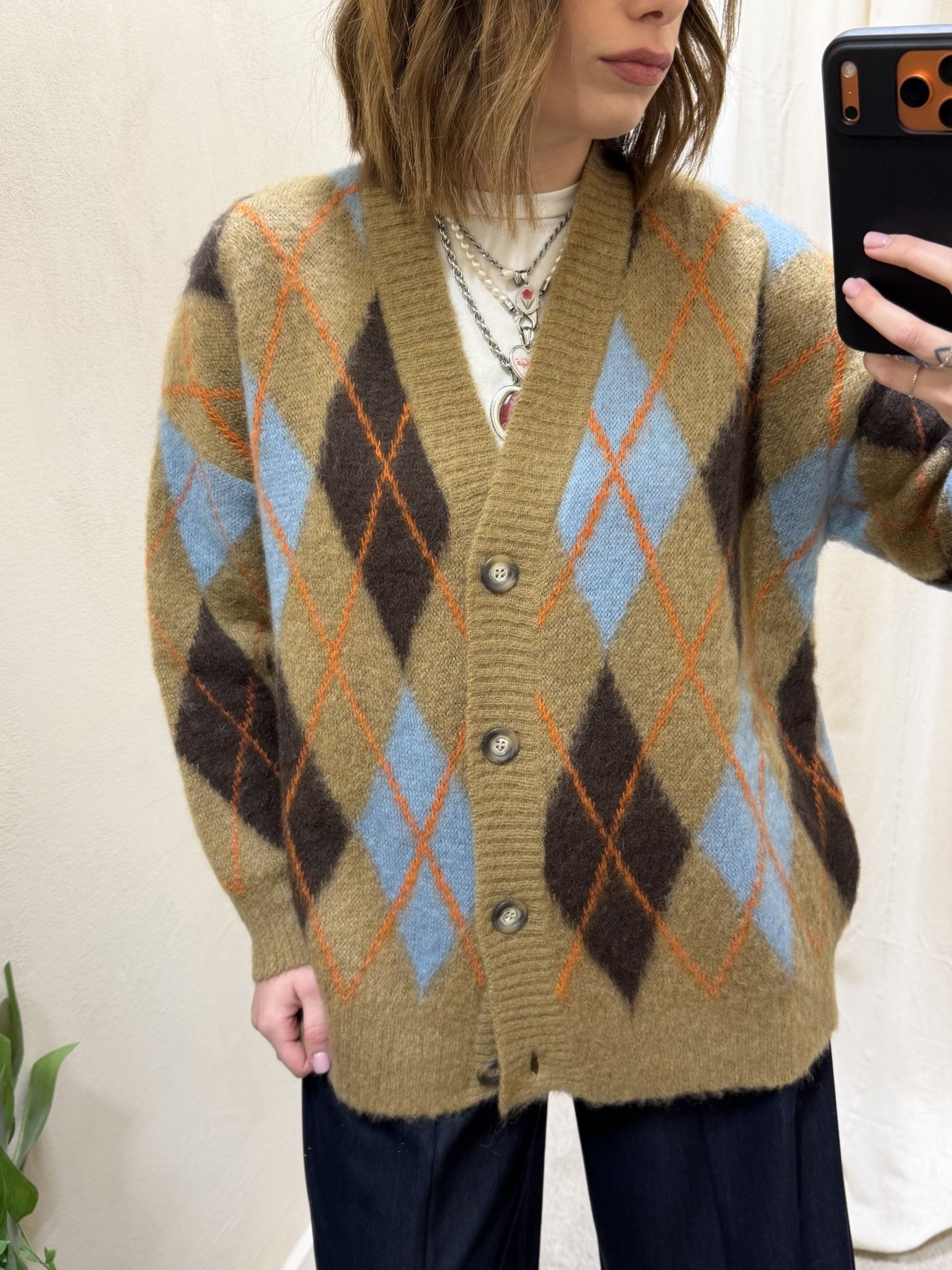 Cardigan over rombi misto lana Tensione In - GiuGiò | Shop online