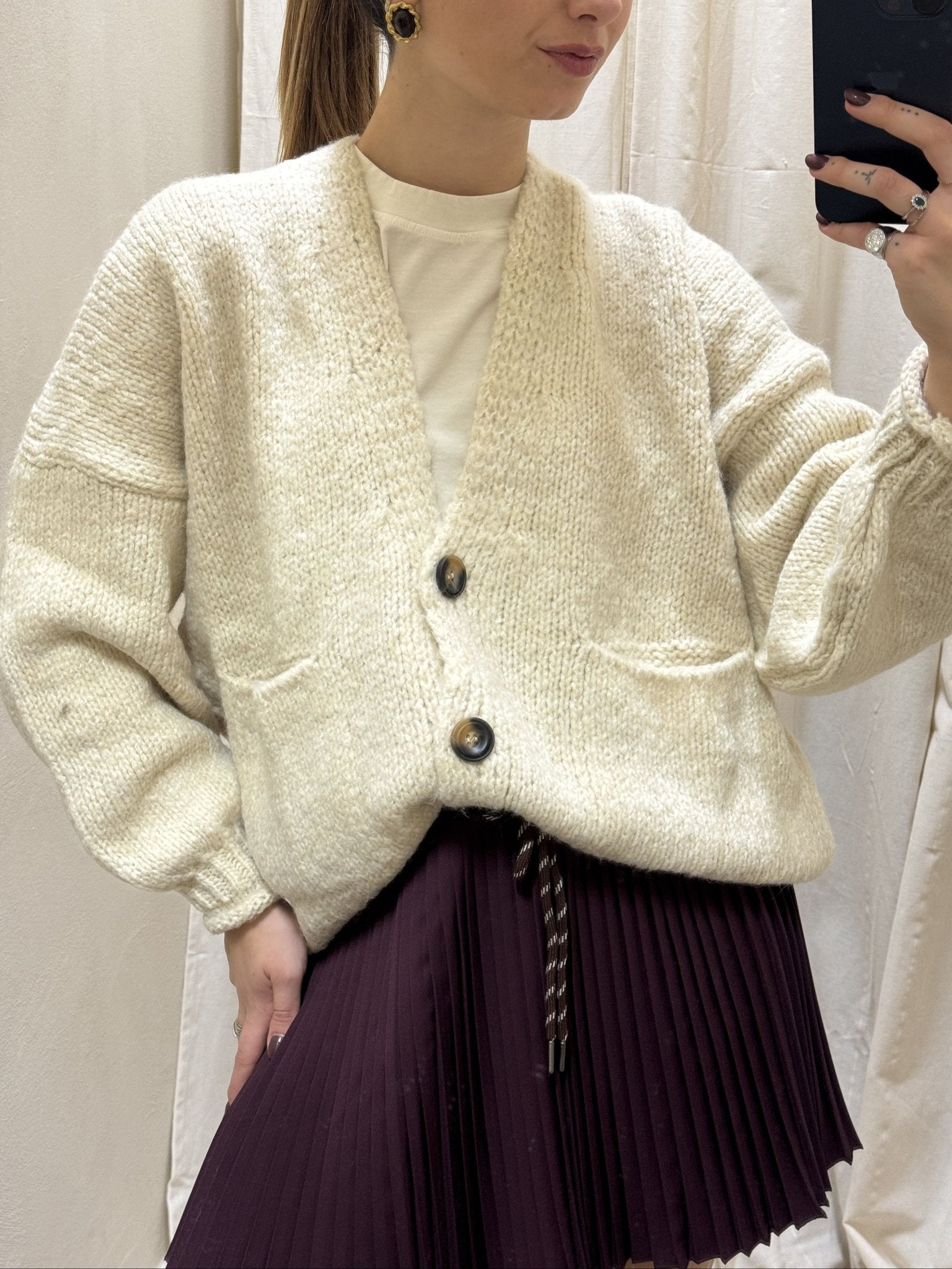 Cardigan oversize 3 bottoni HaveOne - GiuGiò | Shop online