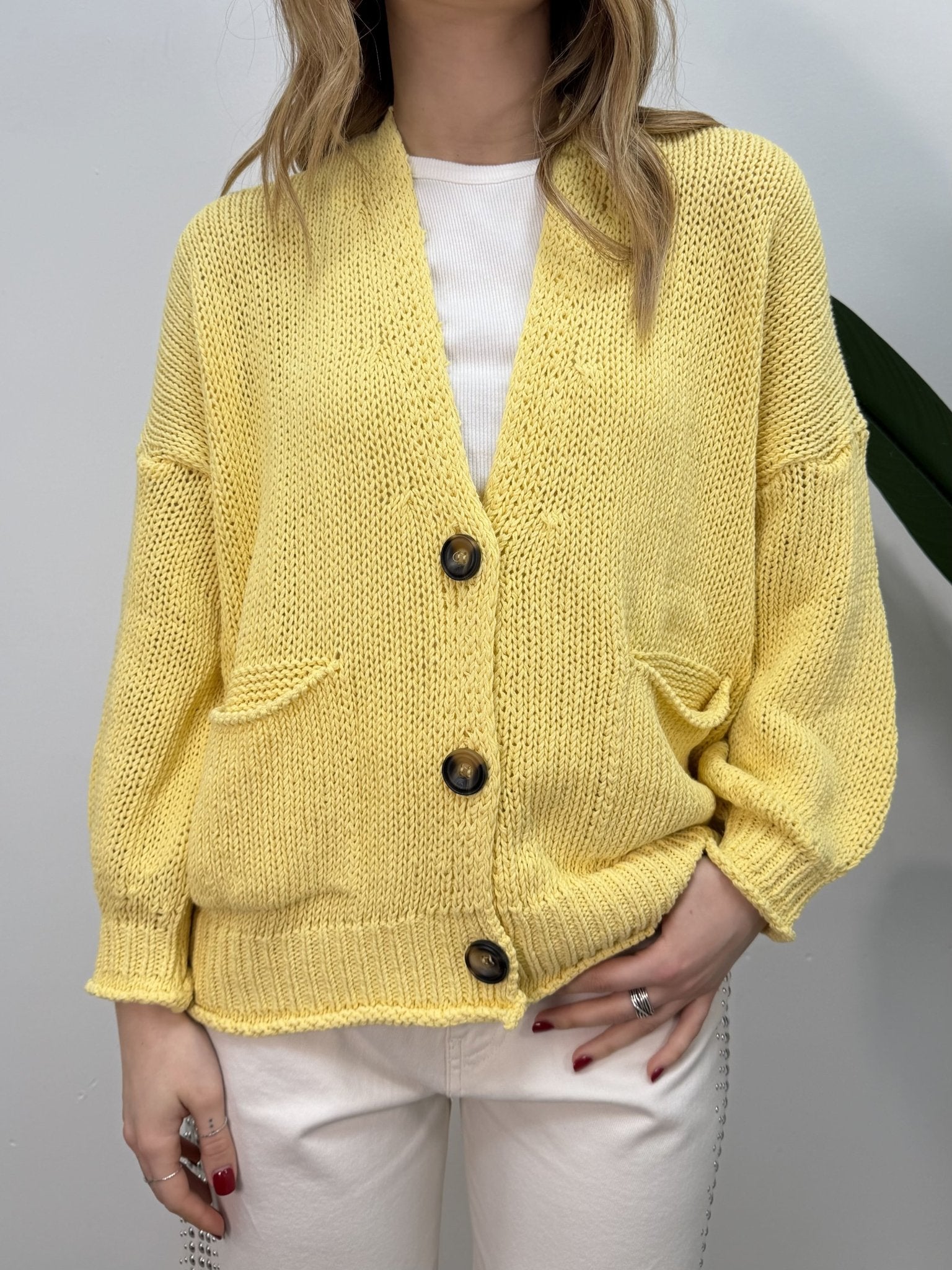 Cardigan scollo V tasche e bottoni VICOLO - GiuGiò | Shop online