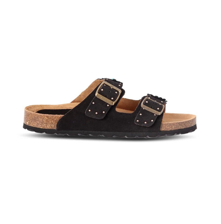Ciabatta buckle/159 nera in suede Taji - GiuGiò | Shop online