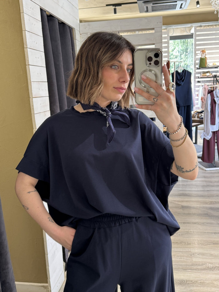 Completo blusa mezza manica + pantalone fluido MyD - GiuGiò | Shop online