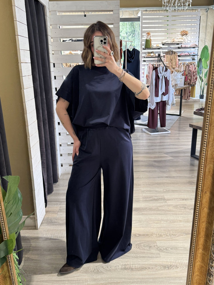 Completo blusa mezza manica + pantalone fluido MyD - GiuGiò | Shop online