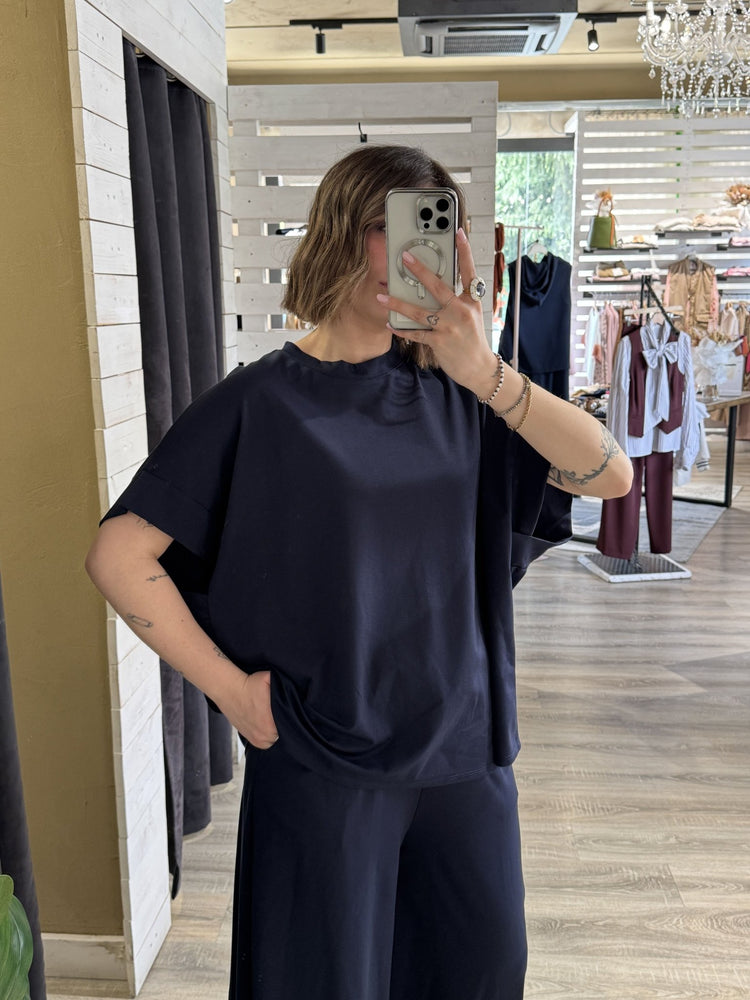 Completo blusa mezza manica + pantalone fluido MyD - GiuGiò | Shop online
