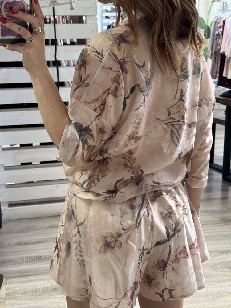 Completo camicia+short stampa floreale in mussola di cotone Susy Mix - GiuGiò | Shop online